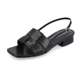 NiB Journee Women Tabatha Woven Slingback Square Toe Black Size 8 W $80 RY1290